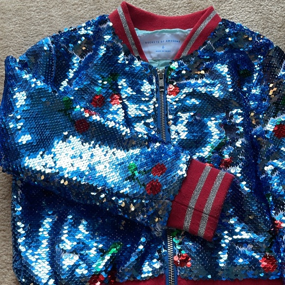 ROCKETS OF AWESOME Sequined Cherry Print Jacket - Picture 4 of 8